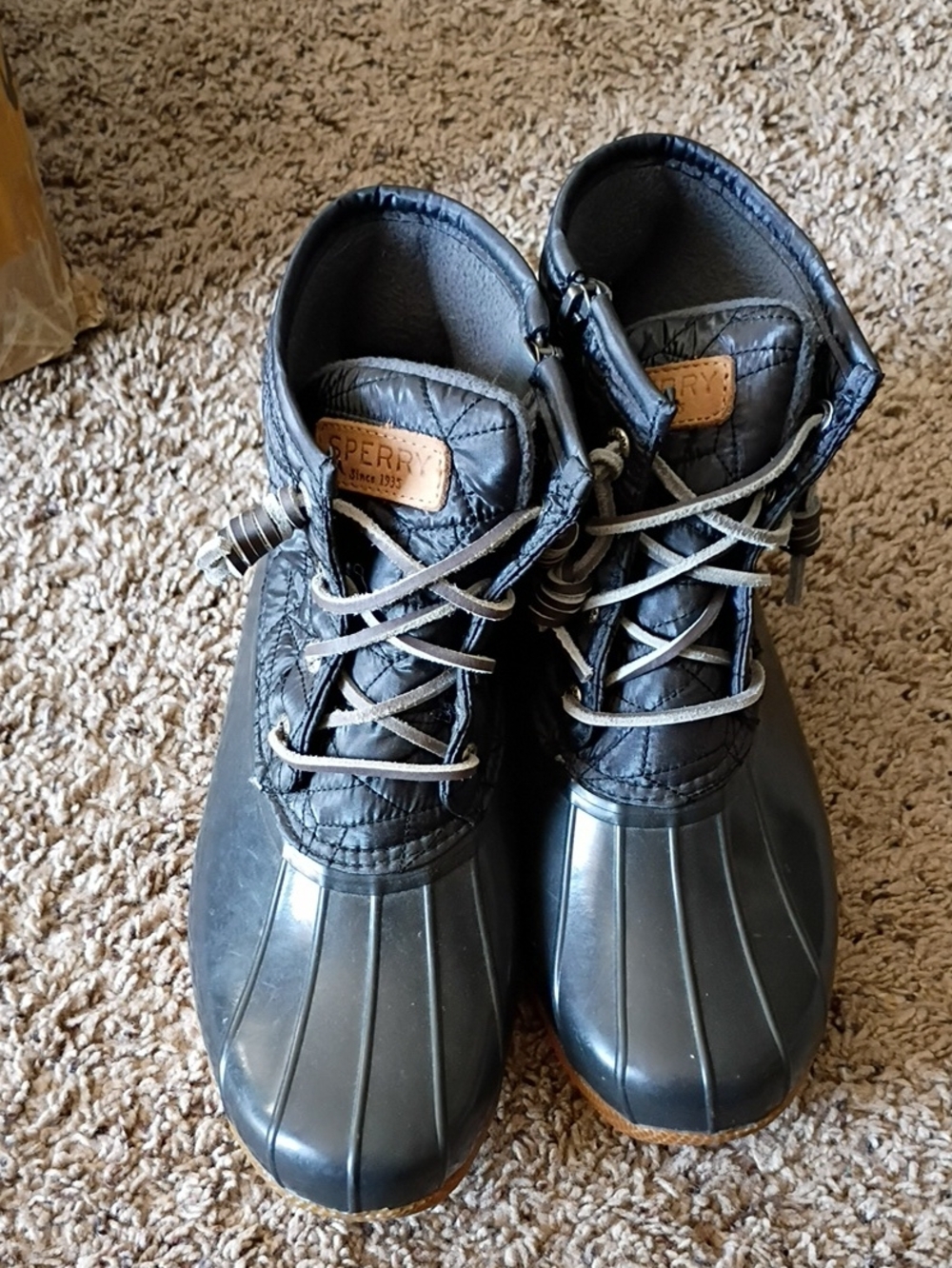 Sperry Womans Grey Duck Boots